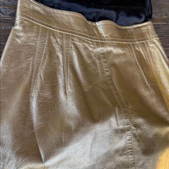 Vintage Escada 1990’s gold metallic mini pencil skirt EVC size Small (euro 38) - Picture 5 of 11